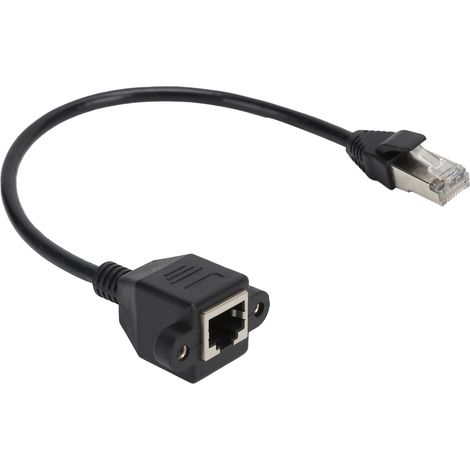 Adaptateur de Rallonge Câble Réseau Mâle/Femelle à Fixation Vis pour Composants LAN, 0.3m (1/5)