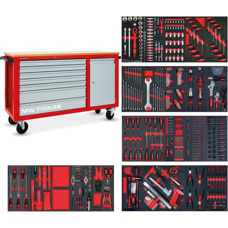Mw Tools – Servante d'atelier roulante 514 outils – 7 tiroirs – Hauteur 1020 mm – Largeur 1640 mm – Charge maximale 300 kg – MWE512K3 (1/5)