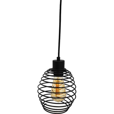 Lámpara de Techo Tulipa Muelle de Metal Negro