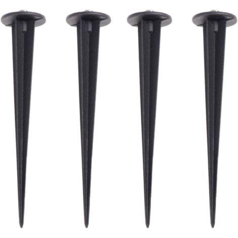 BUNTHAUS 4er-Pack Solar-Rasenleuchten, Landschaftsbeleuchtung, Erdspieße für den Garten, Ersatz von Erdnägeln, Weihnachtsbeleuchtung (160 mm, schwarz) (1/3)