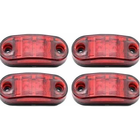 4 packs de feux de position latéraux à LED, 12-24V blanc rouge, feux d'avertissement double face, feux de stationnement de remorque de camion, feux de dégagement