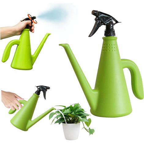 Regadera con pulverizador, regadera de boquilla larga de 850 ml, modo chorro de agua y niebla, botella pulverizadora de doble propósito, pulverizador para (1/5)
