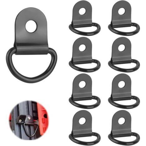8 Pack D-Ring Eye Tie Down Iron Trailer Tie Down Eyes Max Load 30kg Per Ring for Trailer Truck (1/5)