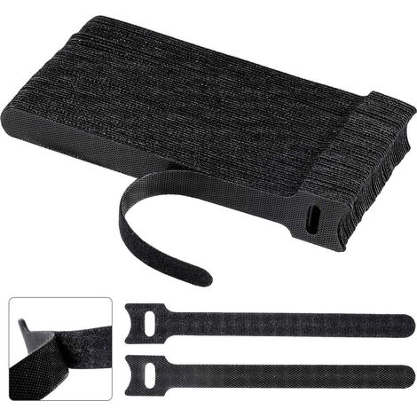 100 attaches de câble avec Velcro - attaches réutilisables - 150 x 12 mm - réglables (1/5)