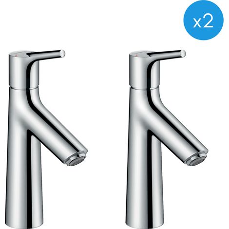 Hansgrohe Talis S 100 2er-Set Waschtischmischer mit Keramikkartusche, Chrom (7202100-DUO) (1/3)