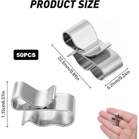Stainless Steel Solar Cable Clips for Photovoltaic Module Side Edges Cable Terminals 7/8" Heavy Duty for 6mm Cables, Universal (1/4)