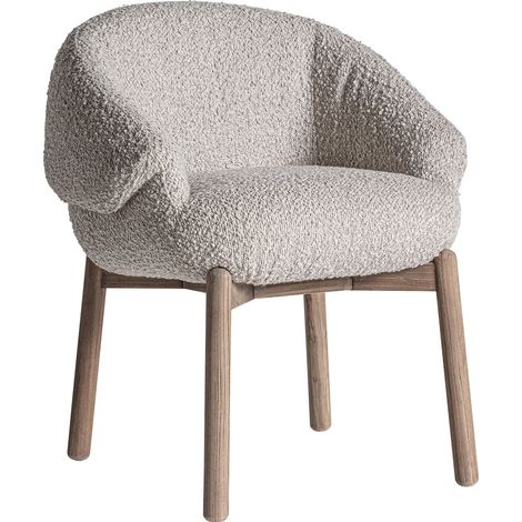 Chaise jacquard en bois d'orme finition translucide style contemporain - Bois d'orme marron translucide (1/5)
