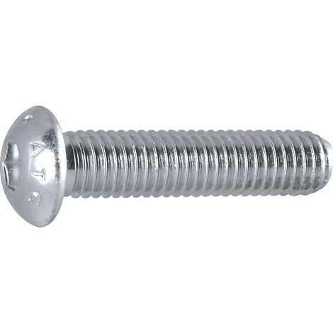 Linsenkopfschrauben M6x14 - Linsenschrauben mit Innensechskant, Stahl verzinkt-blau - 500 Stück