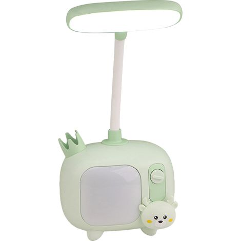 Lampe de bureau verte en forme de cerf pour enfants, élèves du primaire et de maternelle lampe d'étude protégeant les yeux cadeau/souvenir de rentrée scolaire. (1/2)