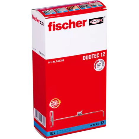 Boite de 10 chevilles basculantes pour plaques de plâtre 12 duotec 542590 fischer (1/5)