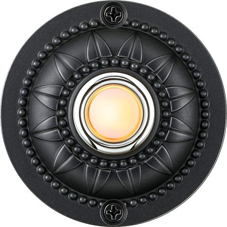 Botón redondo de metal para timbre de puerta principal (negro)