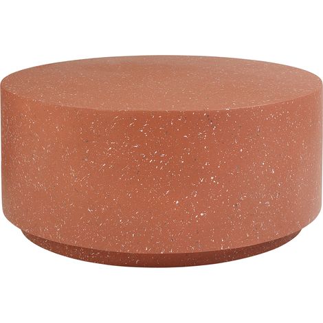 Mesa de centro MgO fibra de vidrio tablero redondo resistente a UV manchas óxido agua viento rojo con efecto terrazo Trezzo