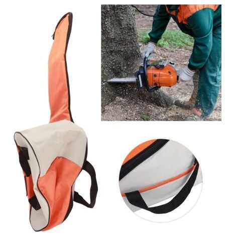 Petrol Chainsaw with Orange and White Carrying Bag - Perfect for Logging - (1/2)