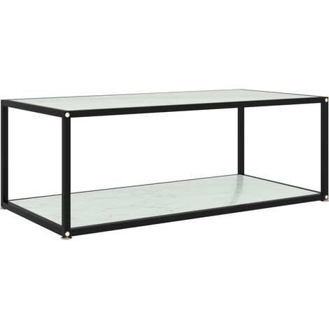 Couchtisch Weiß 100x50x35 cm Hartglas