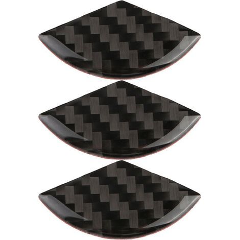 Autocollants de volant, emblème en fibre de carbone 3 pièces/ensemble résistant à l'usure pour voiture (1/4)