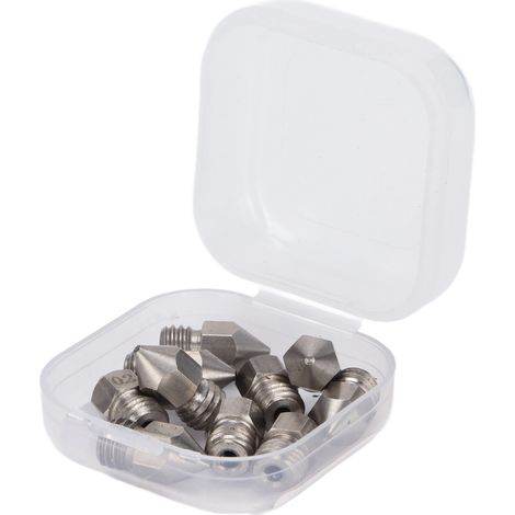10 Stück MK8 3D-Druckerdüsen, Edelstahl, 1,75 mm Extrusionskopf-Zubehör, 0,2 mm (1/5)