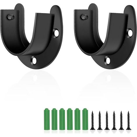 Hanging Rail Brackets, Rail Bracket, 38 mm Curtain Rod, for Robe Supports, Curtain Rods, Laundry Rods, Bathroom Curtains (1/5)