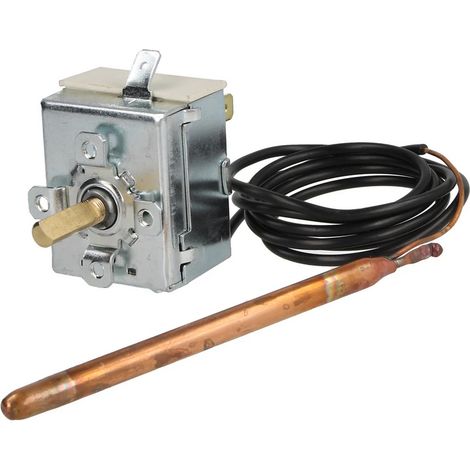 Le Sanitaire – Thermostat capillaire 0-90 °C – Sonde extérieure 1000 mm – Contact inverseur pour chaudières anciennes