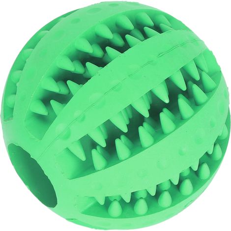 Balle à pois pastèque pour animaux de compagnie, balle à mâcher pour chien, jouet interactif rotatif vert (1/5)