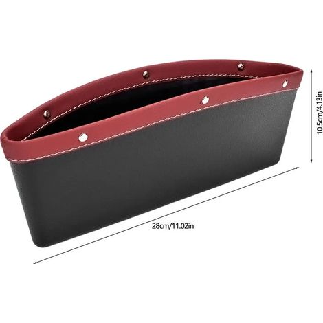 (Beige) Boîte de rangement pour console centrale de voiture, en cuir PU, pour téléphone, portefeuille, pièces et clés. Organisateur de rangement latéral pour téléphone, portefeuille et clés. (1/5)