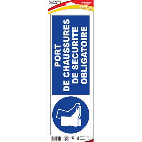 Panneau Port de chaussures de sécurité obligatoire - Adhésif 450x150mm - 4067056