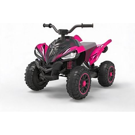 GARVEE - Quad Électrique Enfant ATV 12V 4,5Ah, Double Moteur 25W, Roues Lumineuses, Siège Plastique, Sans Télécommande ( Rose Fuchsia)