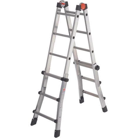 SCALA MULTIFUNZIONE TELESCOPICA PEPPINA D.Lgs. 81/08 5+5 gr. ap.cm.482h.cm.64x24x141h. Kg.14 ALL040 GIERRE