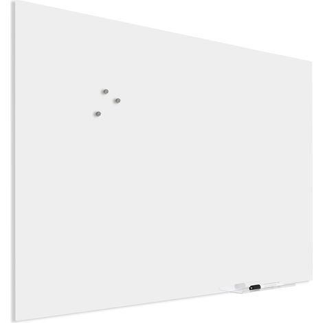 Design-Glasboard Premium - Weiß - 90 x 120 cm - Magnetische & beschreibbare Glastafel mit versteckter Montage
