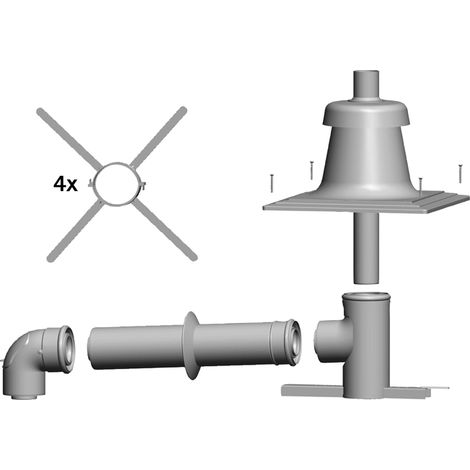 Wolf Anschluss-Set DN60/100 - C33x DN60/100 im Schacht, Abdeckung PP, 2651750