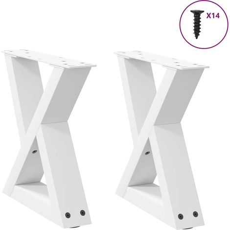 Couchtischbeine 2 Stk. Weiß 40x(30-31,3) cm Stahl