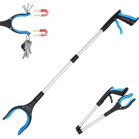 1 pièce - bâton de préhension - bâton de préhension classic pro - bâton de préhension pliable - bâton de préhension pour la maison - bâton de préhension avec aimant - bras de préhension - bleu (1/5)