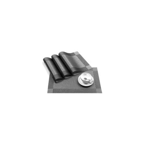 Lot de 6 sets de table en PVC lavables, coloris gris argent, décoration de table moderne (1/5)