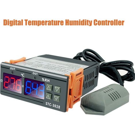 STC-3028 Contrôleur de température numérique Contrôleur Contrôleur Intelligent Thermostat Humidistat Thermomètre Hygromètre pour le réfrigérateur-éclairage (1/5)