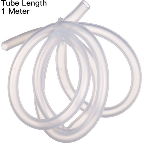 Tuyau en silicone souple pour pompe péristaltique, tube caoutchouc silicone qualité alimentaire, pour brassage maison aquaponie aquarium pompe à air transfert, Ø int 6.4mm x Ø ext 9.6mm, 1m (1/2)