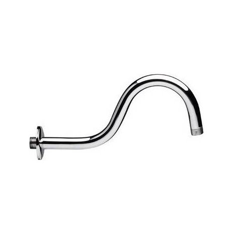 BRACCIO DOCCIA CURVO IN OTTONE PESANTE CROMATO Misura: cm 29