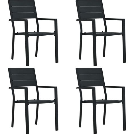 Garden Chair  Set of 4  Black  HDPE  4 chairs  Durable vidaXL (1/5)