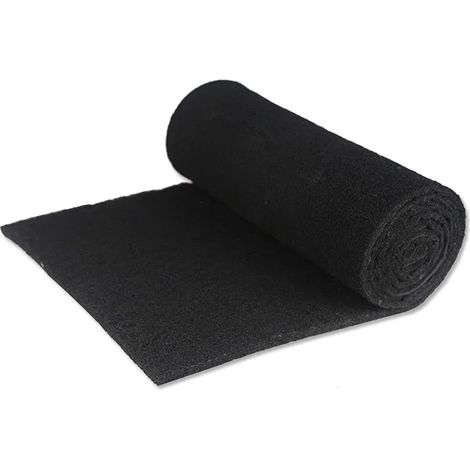Filtre en mousse de charbon actif haute densité (10 mm x 100 cm x 100 cm) adapté aux purificateurs d'air de voiture, aux filtres à eau universels et aux hottes aspirantes. (1/4)