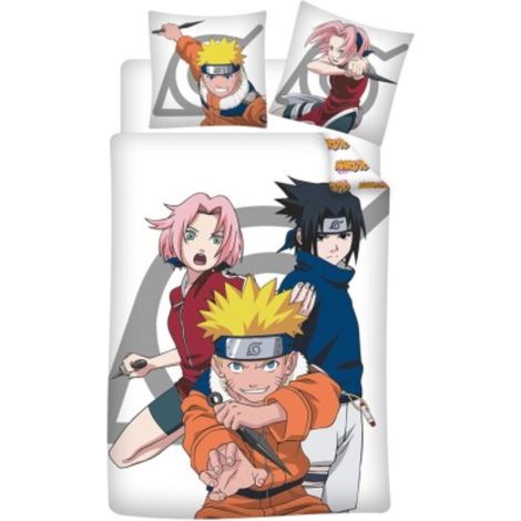 Parure de Lit Naruto – Sasuke & Sakura – Housse de Couette Réversible + Taie d'oreiller