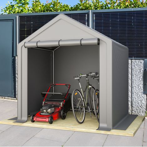 Fahrradgarage 190 x 170 x 200 cm aus verzinktem Stahl und PE 170 g/m², dunkelgrau OKMYHOME (1/5)
