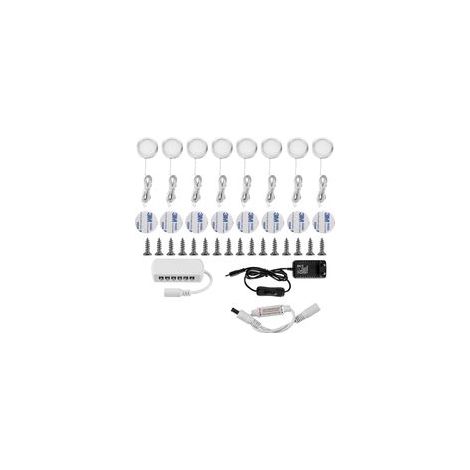 Spot encastrable LED 16 W pour meubles de cuisine, éclairage sous meuble, blanc froid 6000 K (lot de 8) (1/5)