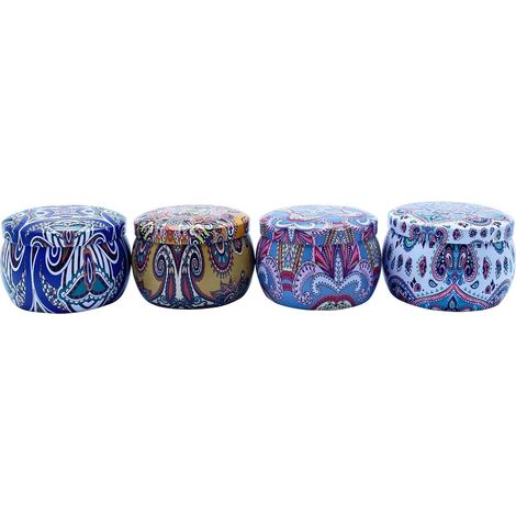 Bougies parfumées aux fleurs séchées pour la Saint-Valentin, présentées dans une boîte en métal, parfumées à la sauge et aux motifs de sel marin, expédiées de manière aléatoire. (1/5)