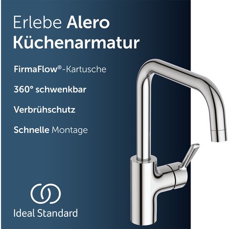 Ideal Standard Küchenarmatur Alero, FirmaFlow® Kartusche, 360° schwenkbarer Auslauf, Schnellmontagesystem (1/5)