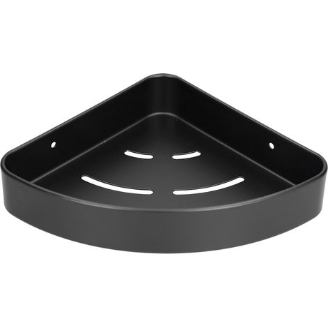 Étagère de Douche Angulaire Murale, Support de Rangement Triangle pour Salle de Bain, Noir