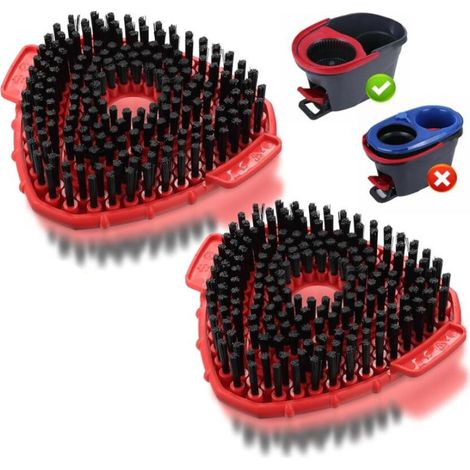 2 Pcs Têtes de Rechange pour Vileda Turbo, Brosse de Rechange pour Vileda Turbo Tête de Balai Serpillère, Brosse de Récurage à Poils pour Nettoyage Salle de Bain, Cuisine, Piscine, Terrasse (1/5)