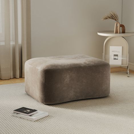 Sofá modular de terciopelo, asiento profundo, estructura sin marco, marrón (1/5)