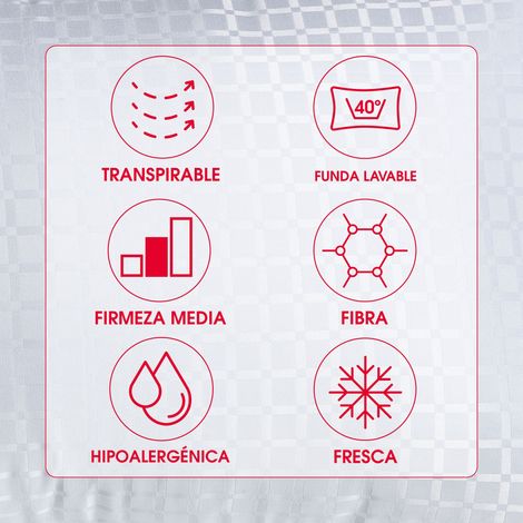 Almohada PIKOLIN COOPER firmeza media e hipoalergénica de fibra para cambiar de postura 150 (1/3)