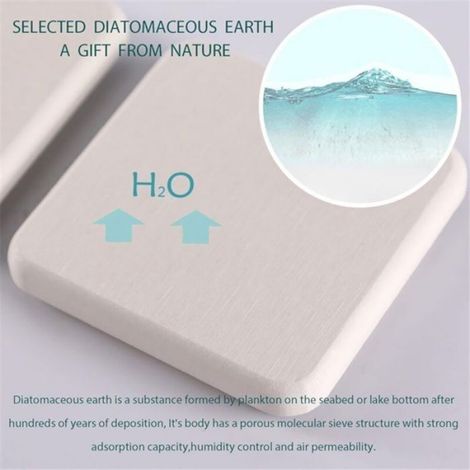 Lot de 2 plateaux absorbants en pierre, porte-savon pour évier de cuisine/salle de bain, plateau en diatomite pour flacons (1/4)