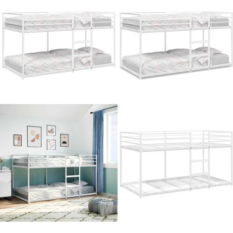 vidaXL Etagenbett ohne Matratze Weiß 75x190 cm Stahl (1/5)