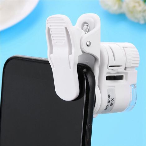 4-teiliges universelles 60-fach Zoom-Kamera-Set mit LED-Licht, tragbares ABS-Taschenmikroskop für Smartphones und Mobiltelefone (1/3)