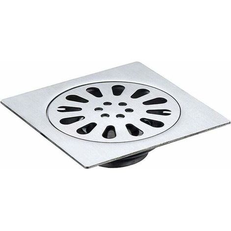 Siphon De Sol - Acier Inoxydable 304 - Carré 100 X 100 Mm - Pour Salle De Bain Douche Cuisine Garage - 1 Pièce (1/5)